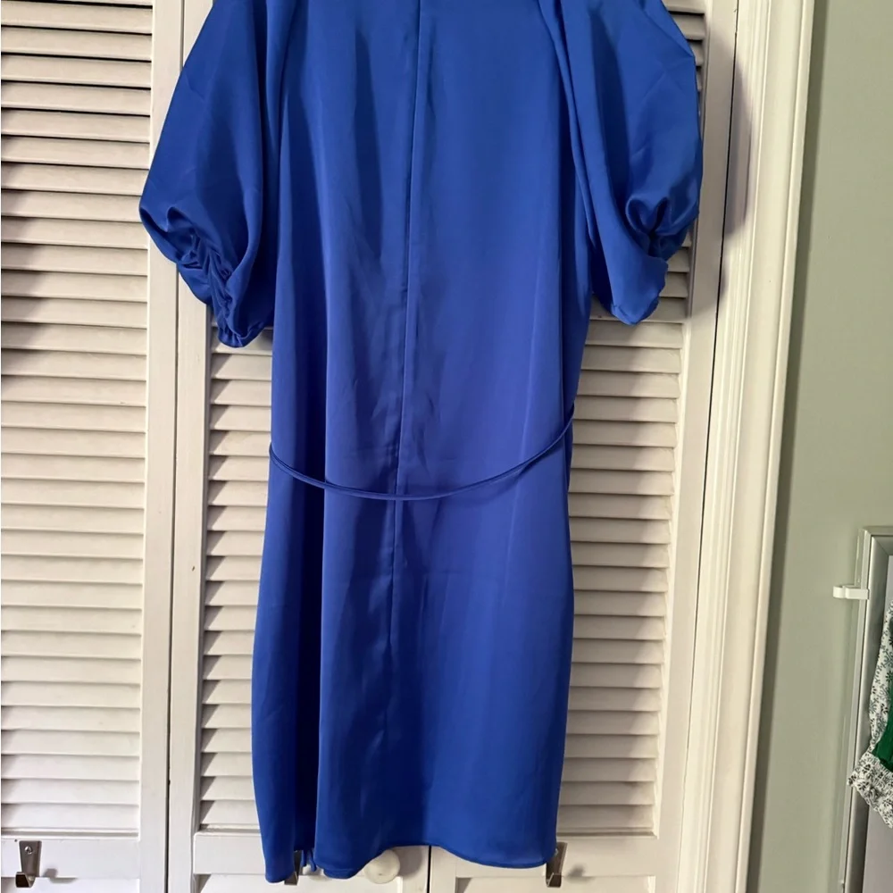 Ann Taylor Royal Blue Puff Sleeve Mini Dress - Picture 2 of 3
